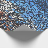 Glas in lood ziet er mozaïek abstract uit cadeaupapier (Hoek)