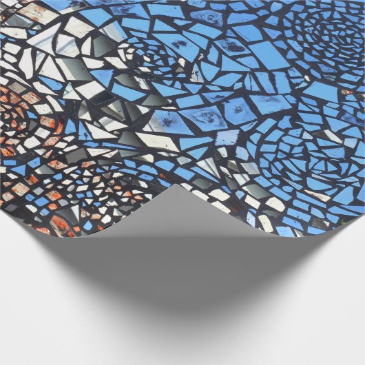 Glas in lood ziet er mozaïek abstract uit cadeaupapier (Hoek)