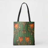 Glas in lood ziet er uit als bloemen tote bag (Voorkant)