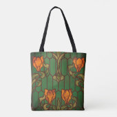 Glas in lood ziet er uit als bloemen tote bag (Achterkant)