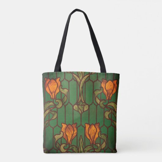 Glas in lood ziet er uit als bloemen tote bag (Achterkant)