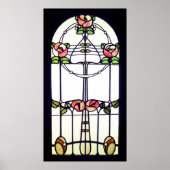 Glas in lood ziet eruit als nieuw bloemvenster poster (Voorkant)