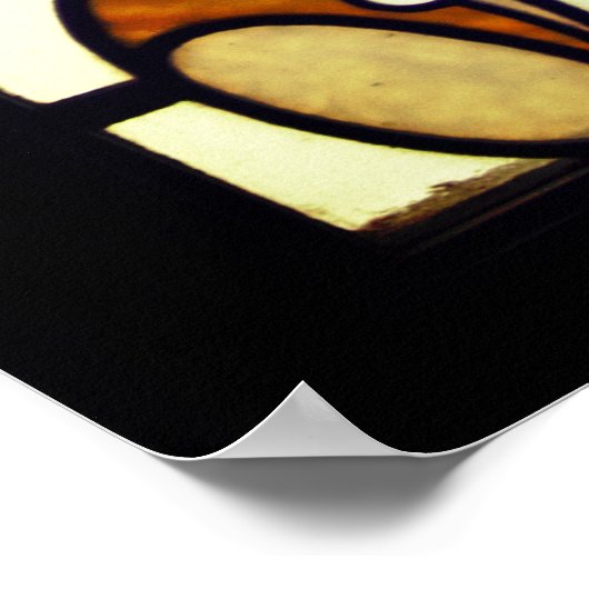 Glas in lood ziet eruit als nieuw bloemvenster poster (Hoek)