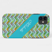 Glas in lood ZigZag Case-Mate iPhone Case (Achterkant (horizontaal))