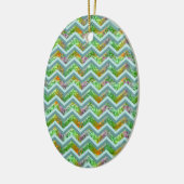 Glas in lood ZigZag Keramisch Ornament (Links)