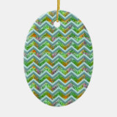 Glas in lood ZigZag Keramisch Ornament (Voorkant)