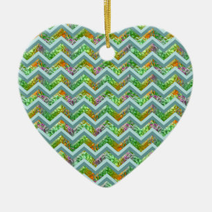 Glas in lood ZigZag Keramisch Ornament