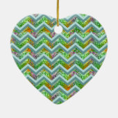 Glas in lood ZigZag Keramisch Ornament (Achterkant)