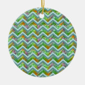 Glas in lood ZigZag Keramisch Ornament (Voorkant)