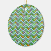 Glas in lood ZigZag Keramisch Ornament (Links)