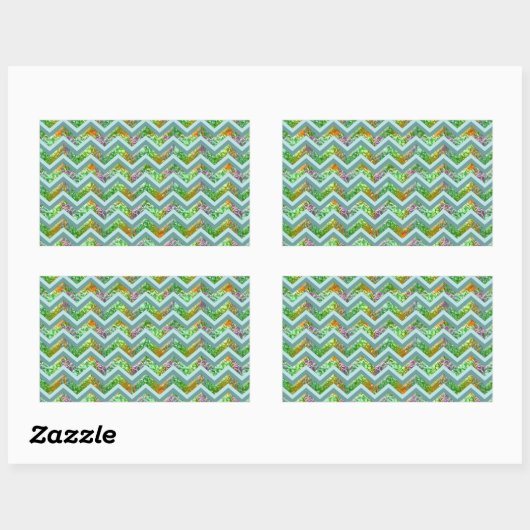 Glas in lood ZigZag Rechthoekige Sticker (Vel)
