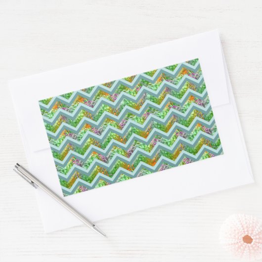 Glas in lood ZigZag Rechthoekige Sticker (Envelop)