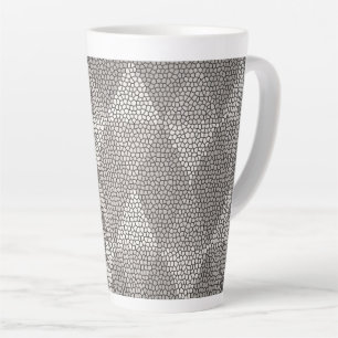 Glas-in-lood zilver diamant patroon latte mok
