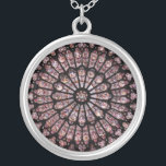 Glas in lood Zilver Vergulden Ketting<br><div class="desc">Glas in lood Window of Notre Dame de Paris,  Frankrijk ca. 1250.  Geweldig katholiek en Christelijk cadeau voor hem of haar en een reissouvenir voor jezelf en voor familie en vrienden.</div>