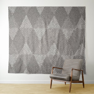 Glas-in-lood zilveren diamantpatroon wandkleed