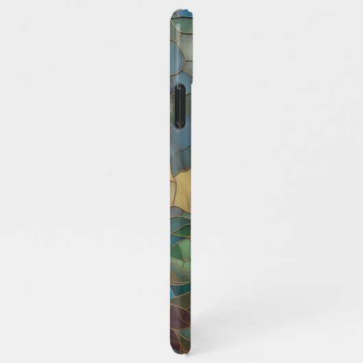 Glas in lood zon, wolken en oceaanontwerp iPhone hoesje (Rechterkant)