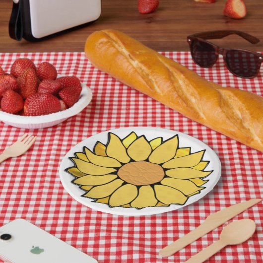Glas in lood Zonnebloem Bord (Picknick)
