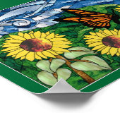 Glas in lood Zonnebloem Koulage Poster (Hoek)