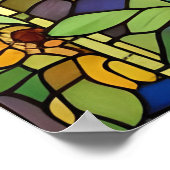 Glas in lood Zonnebloem Poster (Hoek)