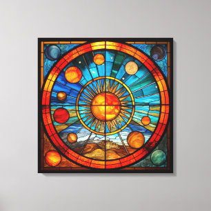 Glas in lood Zonnestelsel Canvas Art