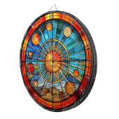 Glas in lood Zonnestelsel Dartboard Dartbord (Voorkant Rechts)