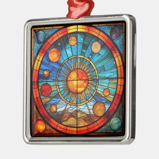 Glas in lood Zonnestelsel Ornament (Links)