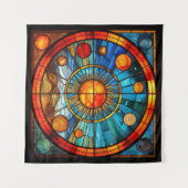 Glas in lood zonnestelsel tapijt wandkleed (Voorkant (horizontaal))