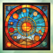 Glas in lood Zonnestelsel Venster Cling Raamsticker (Vel 3)