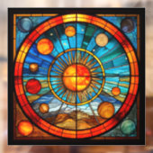 Glas in lood Zonnestelsel Venster Cling Raamsticker (Vel 2)