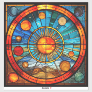 Glas in lood Zonnestelsel Vinyl Sticker