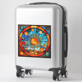 Glas in lood Zonnestelsel Vinyl Sticker (Koffer)