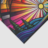 Glas in lood zonsondergang tissuepapier (Detail)