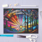 Glas in lood zonsondergang tissuepapier (Craft)