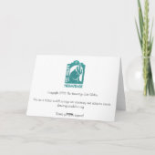 Glas in lood: Zuster Seraphim met poes en vogeltje Bedankkaart (Achterkant)