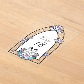 Glas in lood Zwaan Water Lily Trouwtafel Nummer Acryl Uitnodigingen (Laagn)