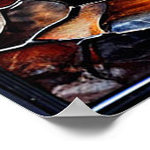 Glas in lood zwart paard poster (Hoek)