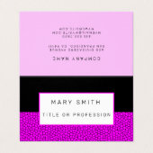 Glas in lood zwart roze visitekaartje (Buitenkant ongevouwen)
