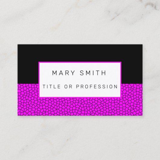 Glas in lood zwart roze visitekaartje (Voorkant)