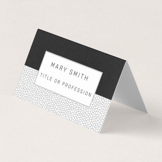 Glas in lood zwart wit visitekaartje (Voorkant)