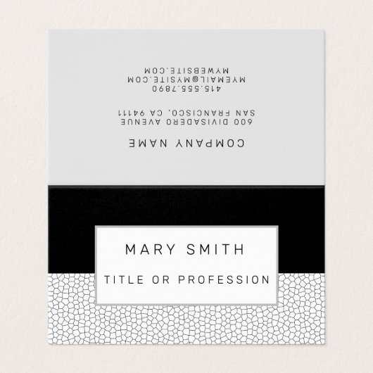 Glas in lood zwart wit visitekaartje (Buitenkant ongevouwen)