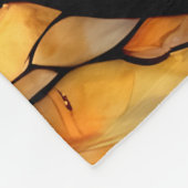 Glas in lood zwarte kat Sterrennacht Fleece Deken (Hoek)