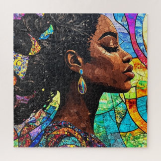 Glas-in-lood Zwarte Vrouw Kunst Mozaïek Legpuzzel