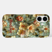 Glas-in-loodbloemen beige Case-Mate iPhone case (Achterkant (horizontaal))