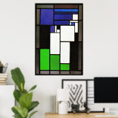 Glas-in-loodcompositie-Vrouw, beroemd kunstwerk Poster (Thuiskantoor)