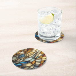 Glas-in-loodgolven Ronde Kartonnen Onderzetter