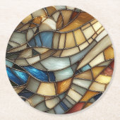 Glas-in-loodgolven Ronde Kartonnen Onderzetter (Voorkant)