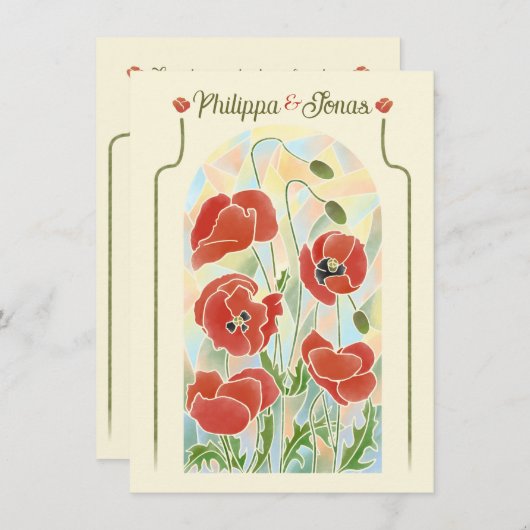 Glas-in-loodklaprozen Kaart (Voorkant / Achterkant)