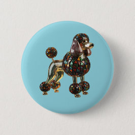 Glas-in-loodknoop Poodle Ronde Button 5,7 Cm