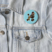 Glas-in-loodknoop Poodle Ronde Button 5,7 Cm (In situ)
