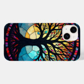 Glas-in-loodkunst, Boom des Levens Glas-in-lood  Case-Mate iPhone Case (Achterkant (horizontaal))